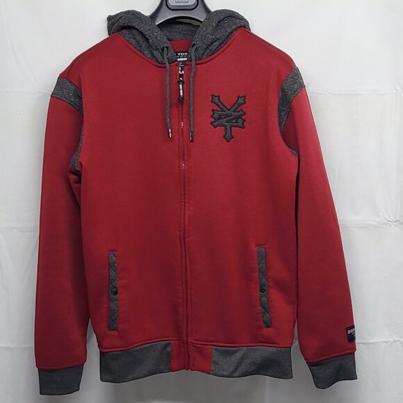 Zoo York Mens Hoodie Jacket Medium Full Zip Fleece Embroidered Logo Pockets - Picture 1 of 16